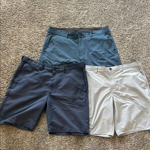 Flat Front Blue and Gray Casual Shorts